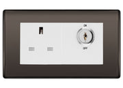 BG Nexus Black Nickel 13A Double Pole Key Controlled Socket – White Inserts by British General (BG-NBNKYSWSW)