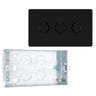 BG Screwless Matt Black 200W 2 Way Triple Trailing Edge Dimmer Switch FFB83 with 25mm Steel Back Box