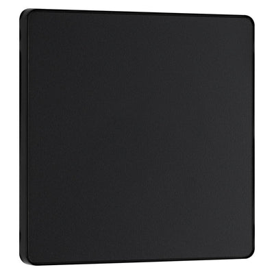 BG Evolve Matt Black Single Blank Plate PCDMB94B with 35mm Steel Back Box