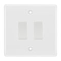 BG White 2 Gang Light Switch 1x Intermediate 1x 2 Way Custom Switch