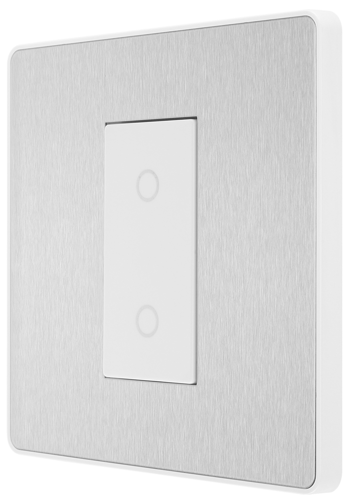 PCDBSTDS1W Side - This Evolve Brushed Steel single secondary trailing edge touch dimmer allows you to control your light levels and set the mood.