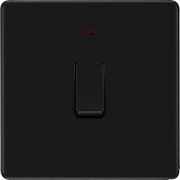 BG Evolve Matt Black 20A Double Pole Switch LED Indicator FFB31 by British General (BG-FFB31-1)