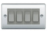BG Nexus Polished Chrome 4 Gang Intermediate Light Switch Custom Grid - Grey Insert by British General (BG-Nexus-PC-4G-Combo-4x INT-GR)