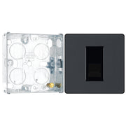 BG Evolve Matt Grey 1 Gang Secondary Telephone Outlet PCDMGBTS1B with 25mm Steel Back Box