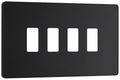 BG RPCDMB4B Evolve Grid Matt Black 4 Module Rectangular Front Plate - Black Trim