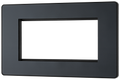 BG Evolve PCDMGEMR4B Matt Grey 4 Euro Module Front Plate - Black Insert