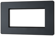 BG Evolve PCDMGEMR4B Matt Grey 4 Euro Module Front Plate - Black Insert by British General (BG-PCDMGEMR4B-Shopify-SA_1)