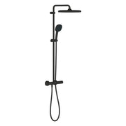 Grohe Tempesta Matte Black System 250 Cube Shower System With Thermostat For Wall Mounting - 266892431 by Grohe (Grohe-266892431)