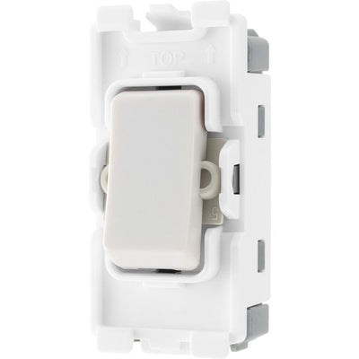 BG R12 Nexus Grid White 20A 20AX 2 Way 1 Pole Switch Module by British General (BG-R12)
