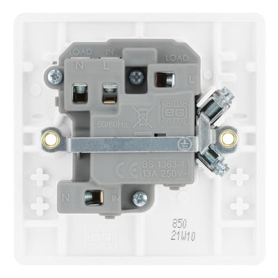 BG Nexus 13A 2 Pole Switched Fused Connection Unit White & 50mm Pattress Back Box