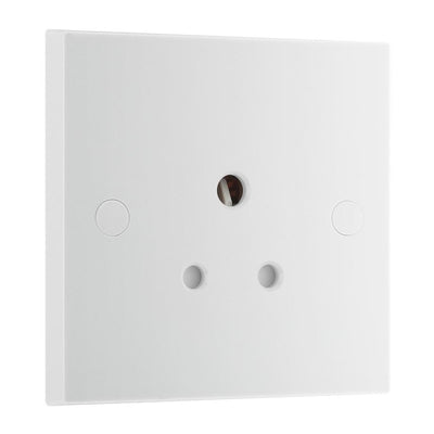 BG 929 Moulded Square Edge | White | 1 Gang 5A Unswitched Round Pin Socket by British General (BG-929)