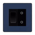 BG Evolve Matt Blue 2 Gang Custom Switch 1x 2 Way 1x Secondary Touch Dimmer
