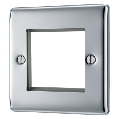 BG Nexus Polished Chrome 45W USB Wall Socket Euro Module USB-A & C - Grey Insert