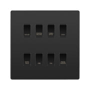 BG Evolve Black Chrome Custom Appliance Grid Switch 8 Gang Screwless by British General (BG-EVOLVE-BC-8GANG-APPLIANCE)