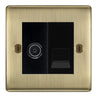 BG Nexus Antique Brass TV Aerial & Master Telephone Socket - Black Insert by British General