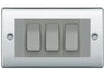 BG Nexus Polished Chrome 3G Switch 1x Intermediate 2x 2 Way Switch - Grey Insert by British General (BG-Nexus-PC-3G-Combo-2x 2WAY-1x INT-GR)
