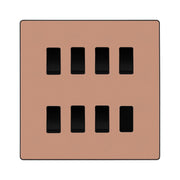 BG Evolve Polished Copper 7 Gang Intermediate Custom Grid Light Switch with Back Box Included by British General (BG-Evolve-PC-7G-CUSTOM-7x INT SWITCH)