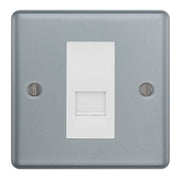 BG Metal Clad Single Master Telephone Socket, Screw Terminal - White Insert
