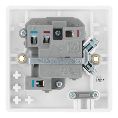BG Nexus 13A Switched Spur + Neon + Cable Outlet White & 32mm Pattress Back Box