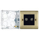 BG Nexus Antique Brass Diplex TV/FM Socket NAB66 with 25mm Steel Back Box