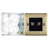 BG Nexus Antique Brass Diplex TV/FM Socket NAB66 with 25mm Steel Back Box by British General (BG-NAB66+HGS02)