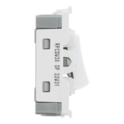 BG RPCDW30 Evolve Grid White 20A 20AX 2 Way 2 Pole Switch Module by British General