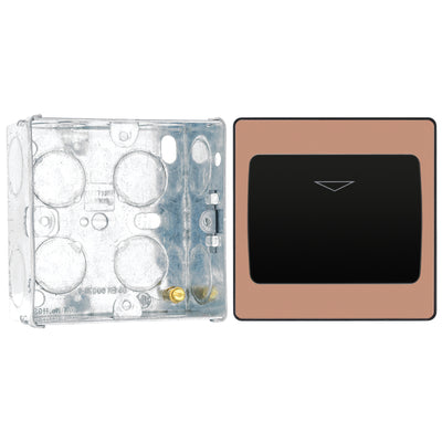 BG Evolve Polished Copper 16A Key Card Switch PCDCPKYCSB with 35mm Steel Back Box