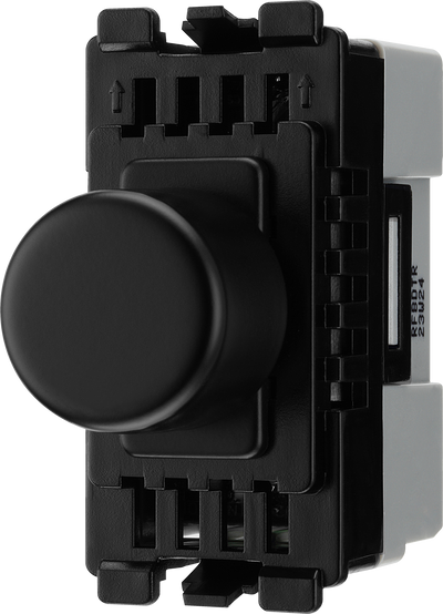 BG RFBDLT Nexus Grid | Matt Black | 2-Way Intelligent Dual Mode Dimmer Module by British General (BG-RFBDLT)