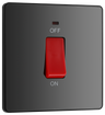 BG PCDBC74B Black Chrome Evolve 45A 2 Pole LED Switch - Black Insert by British General (BG-PCDBC74B-Shopify-SA_1)