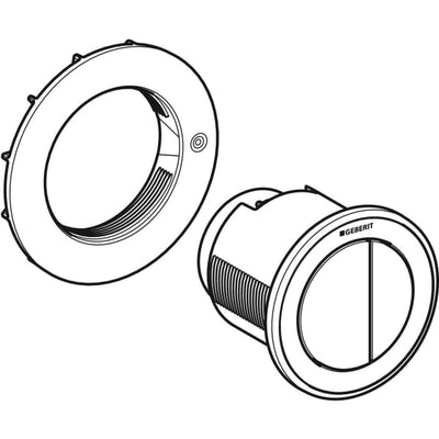 Geberit Type10 Dual Flush Button For Furniture Gloss Chrome/White - 116.057.KJ.1