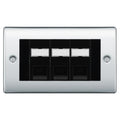 BG Nexus Polished Chrome 3 Gang RJ45 Cat5e Data Socket Black Inserts