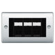 BG Nexus Polished Chrome 3 Gang RJ45 Cat5e Data Socket Black Inserts