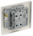 NPR13 Back - This pearl nickel finish 20A 16AX intermediate light switch from British General should be used as the middle switch when you need to operate one light from 3 different locations such as either end of a hallway and at the top of the stairs.