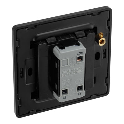 BG Evolve Satin Brass 2 Way Single Edge to Edge Rocker Switch PCDSB12EB with 25mm Steel Back Box