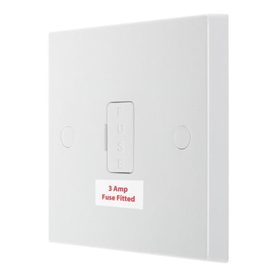 BG 953 Moulded Square Edge | White | Unswitched Spur + 3A Fuse by British General (BG-953)