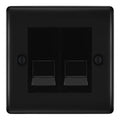 BG Nexus Matt Black Double IDC Secondary Telephone Socket - Black Insert