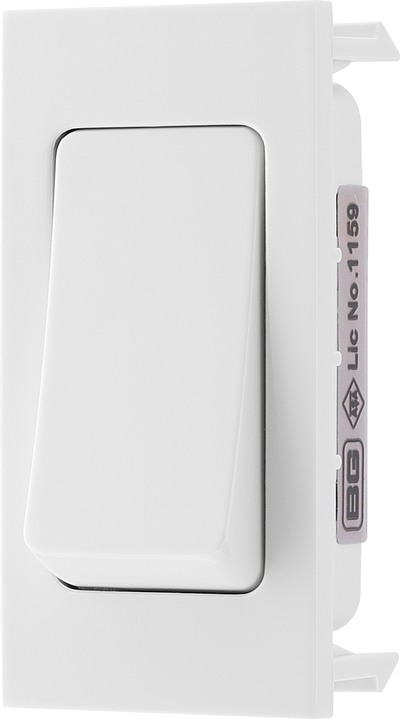 BG EMSW12W Euro Module 20AX 2-Way Switch - White by British General (BG-EMSW12W)