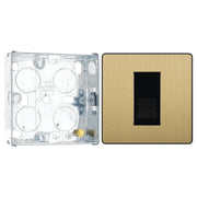 BG Evolve Satin Brass 1 Gang Secondary Telephone Socket PCDSBBTS1B with 25mm Steel Back Box