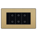 BG Evolve Satin Brass Screwless Triple Secondary Touch Dimmer Switch PCDSBTDS3B