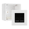 BG White Moulded Double RJ11 Telephone Socket Euro Module with 50mm Back Box - Black Insert by British General (BG-EMRJ11B-2G-50)
