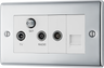BG NPC68 Nexus Triplex Tv/fm/sat+return & 1 Gang Tel-screened Polished Chrome by British General (BG-NPC68-Shopify-SA_1)