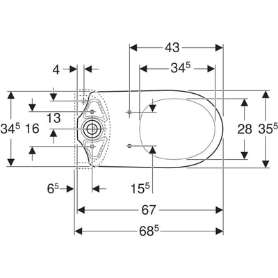 Geberit Selnova Close Coupled Pan - 400x360x680mm - White - 501.042.00.6 by Geberit (Geberit-501.042.00.6)