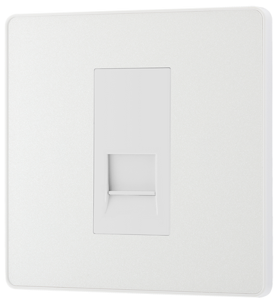 BG PCDCLBTM1W Pearlescent White Evolve 1 Gang Master Telephone Outlet - White Insert