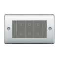 BG Nexus Polished Chrome Triple Master Touch Dimmer Switch Grey Inserts