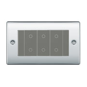 BG Nexus Polished Chrome Triple Master Touch Dimmer Switch Grey Inserts by British General (BG-EMTDMG+NPCEMR4)