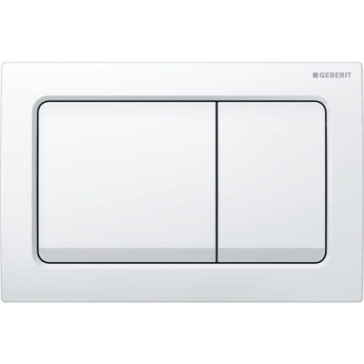 Geberit Alpha01 Square Dual Flush Plate - White - 115.055.11.1