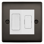 BG Nexus Metal Black Nickel 20A Intermediate Switch & 13A Fused Spur Plate | White Insert
