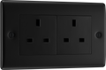 BG NFB24B Nexus Metal Matt Black 2G 13A Unswitched Socket Black Insert