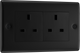 BG NFB24B Nexus Metal Matt Black 2G 13A Unswitched Socket Black Insert
