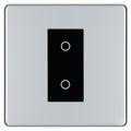 BG Nexus Screwless Polished Chrome Single Secondary (Slave) Touch Dimmer Switch - Black Insert